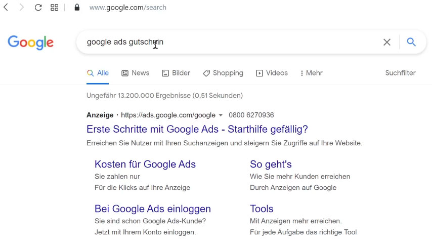 Google Ads Gutschein